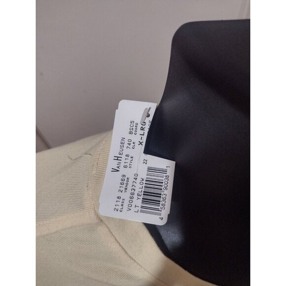 New Van Heusen Mens XL Yellow Micro Pique Short Sleeve T-Shirt Cotton NWT - Picture 2 of 9